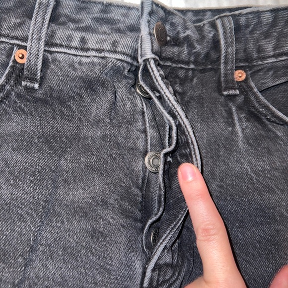 Old Navy Distressed Black Denim Skirt - Picture 2 of 4